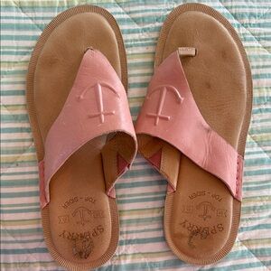 Sperry Pink Leather Slide Sandals